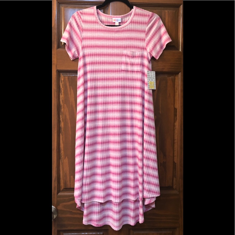 NWT LuLaRoe Ribbed Carly - Pink and White Stripe